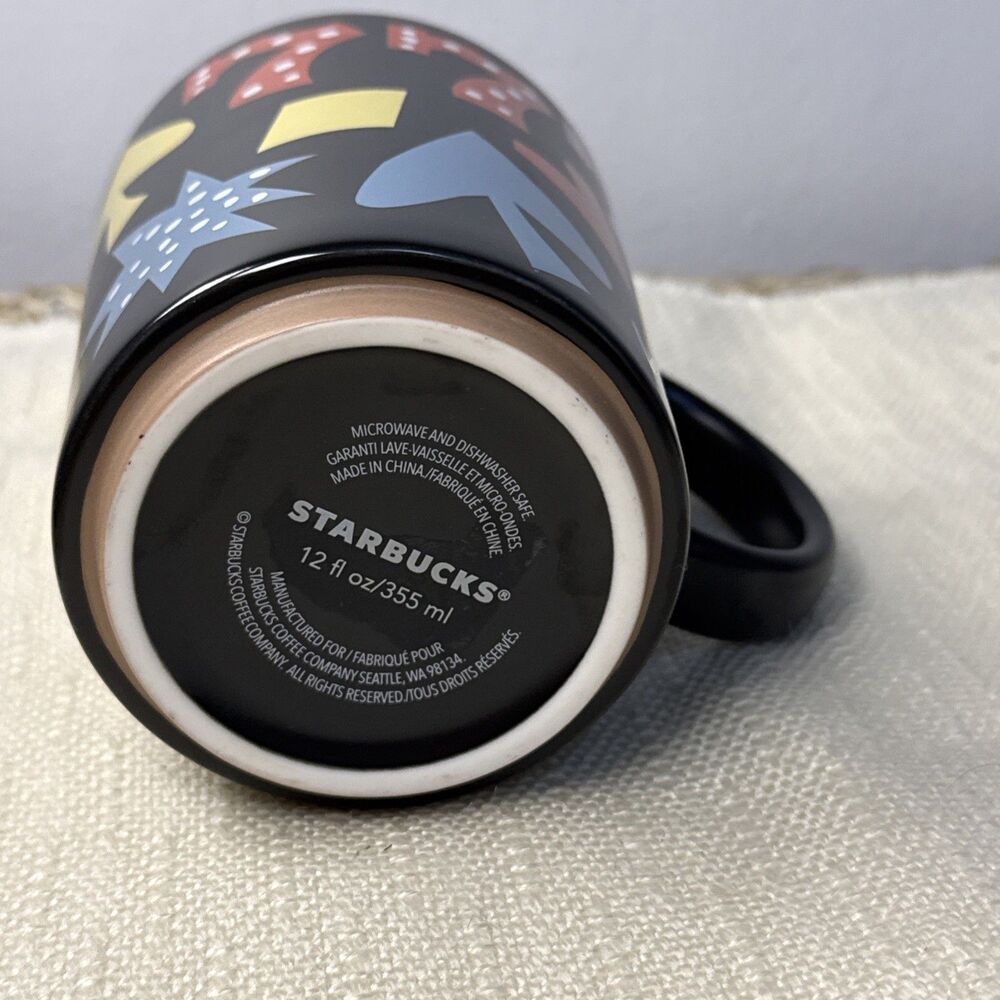 Starbucks Las Vegas Black Coffee Mug Tea Cup 12 oz Cards Blackjack Triple 7s - Picture 3 of 6